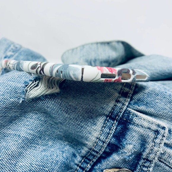 iPhone XS Max Case Blue Tropical Floral Print Cover NEW - Picture 6 of 7